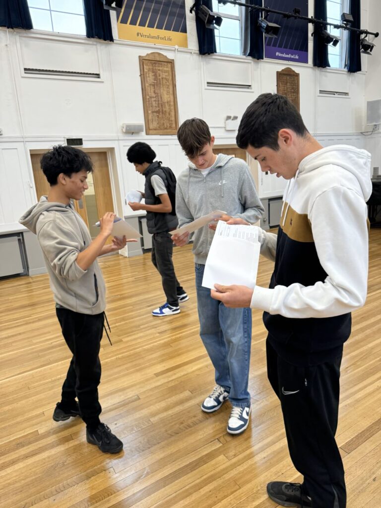 Verulam students receive their GCSE results.