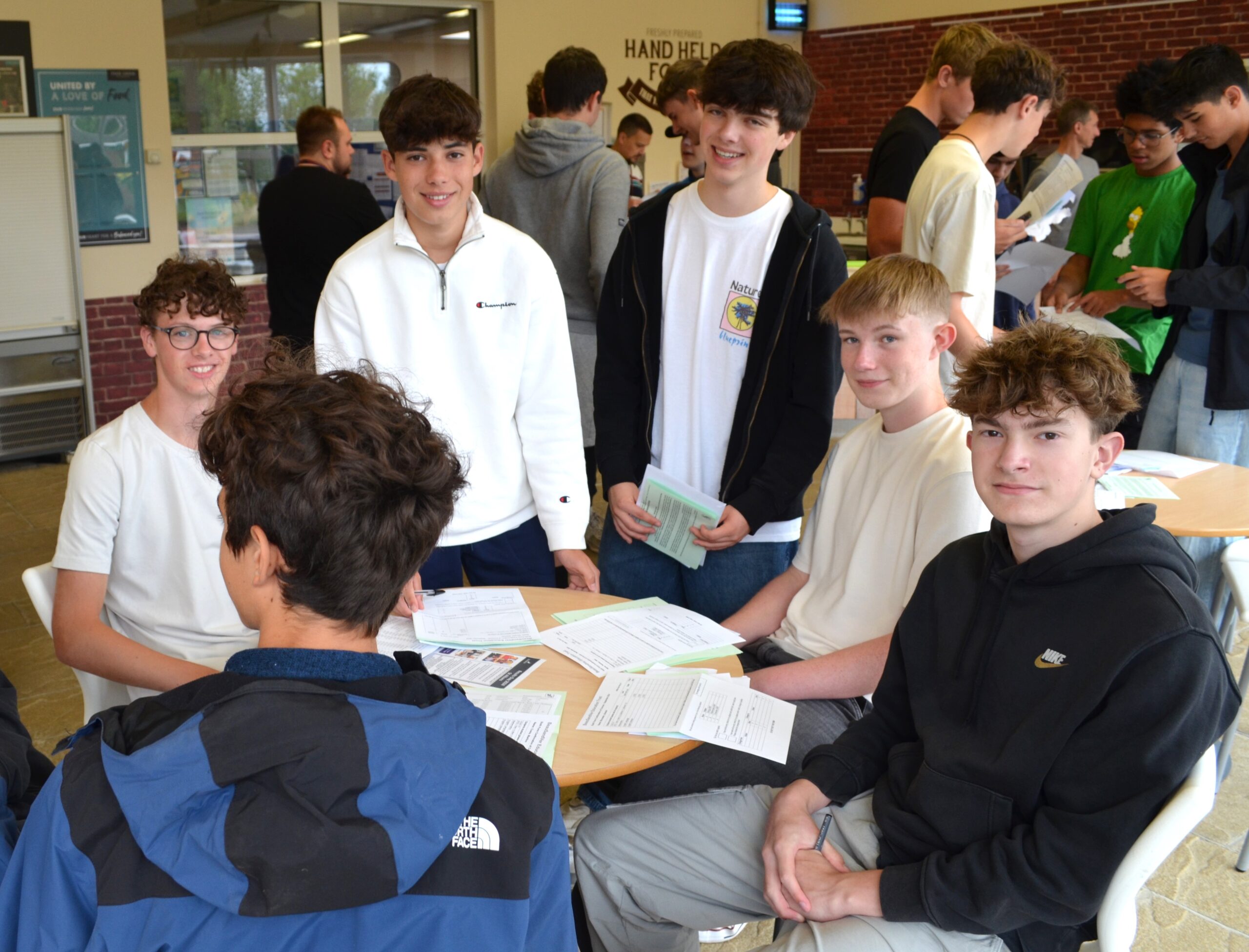 Beaumont School pupils collect their GCSE results.