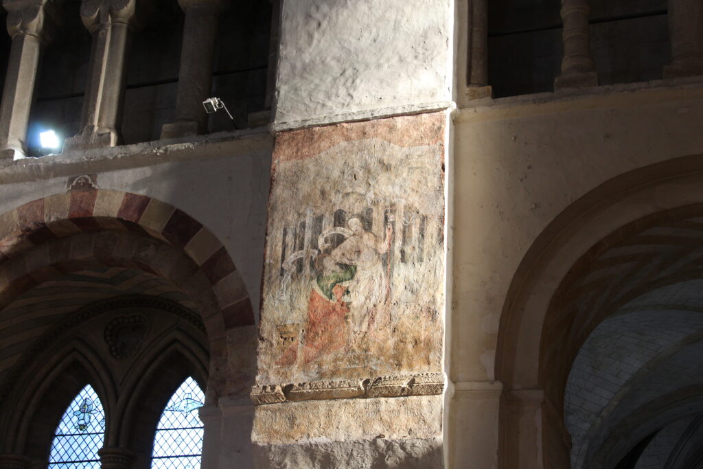Inside St Albans Cathedral.