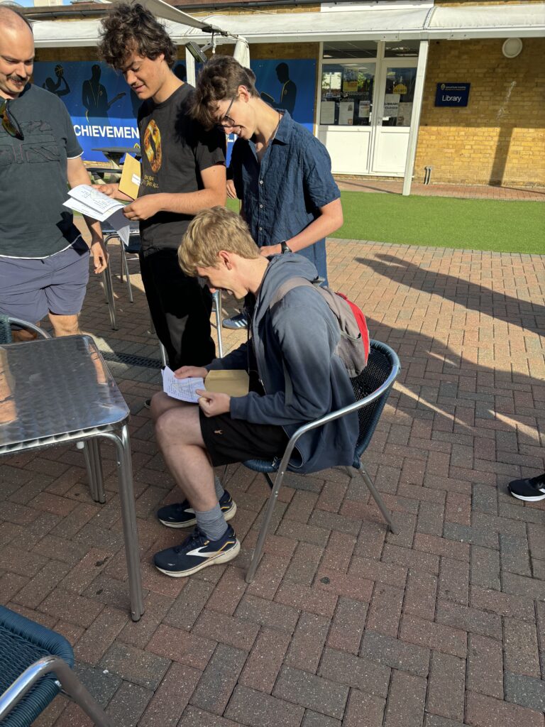 A level results day at Samuel Ryder Academy.