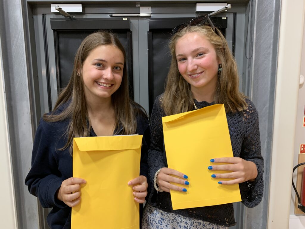Celebrating A level results at St Albans High School for Girls.