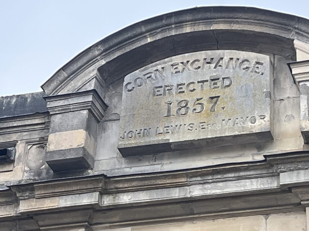 Plaque commemorating St Albans Corn Exchange.