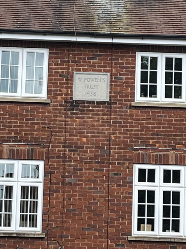 The datestone for W Powell’s Trust in Dickens Close.