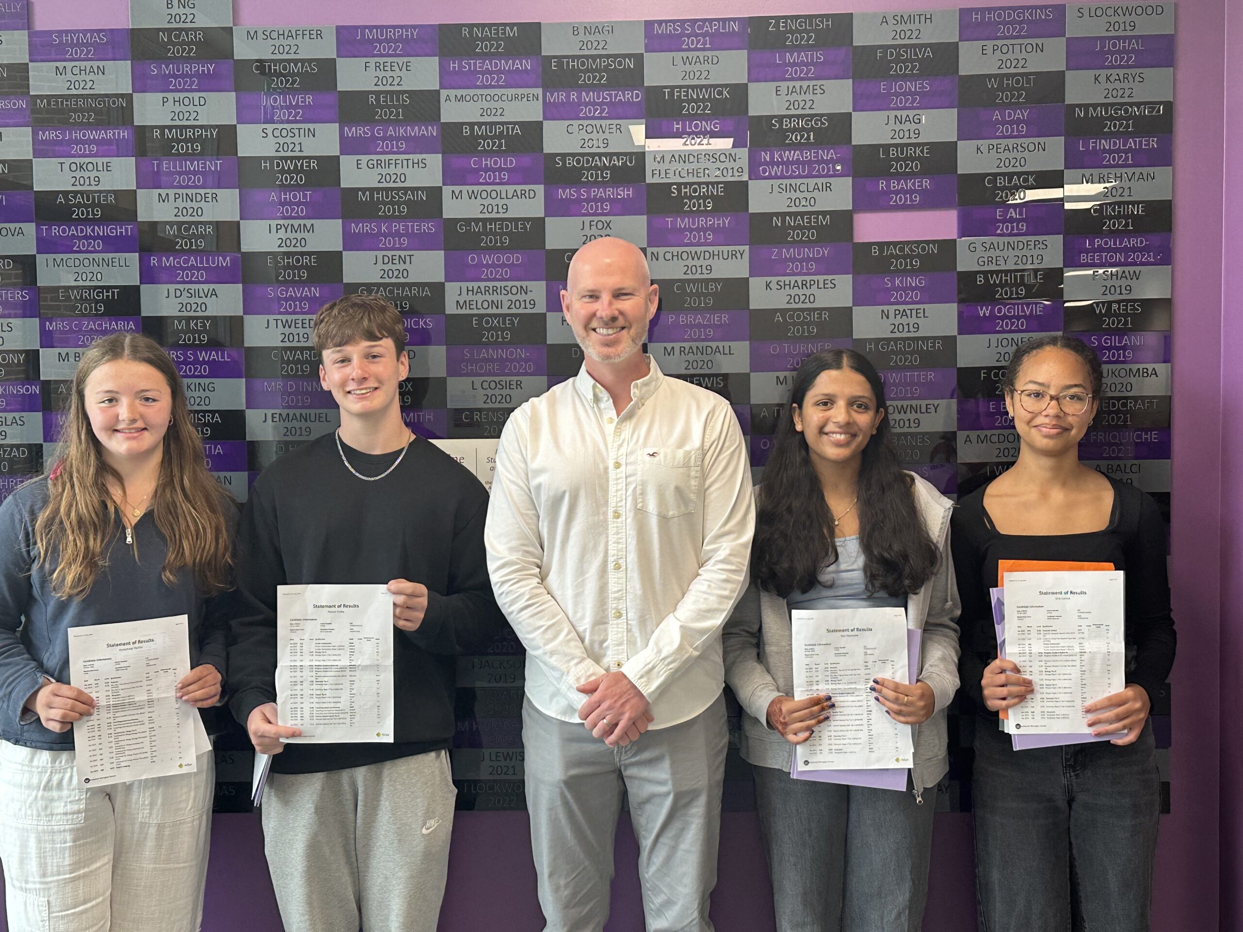 GCSE results day at Katherine Warington School.
