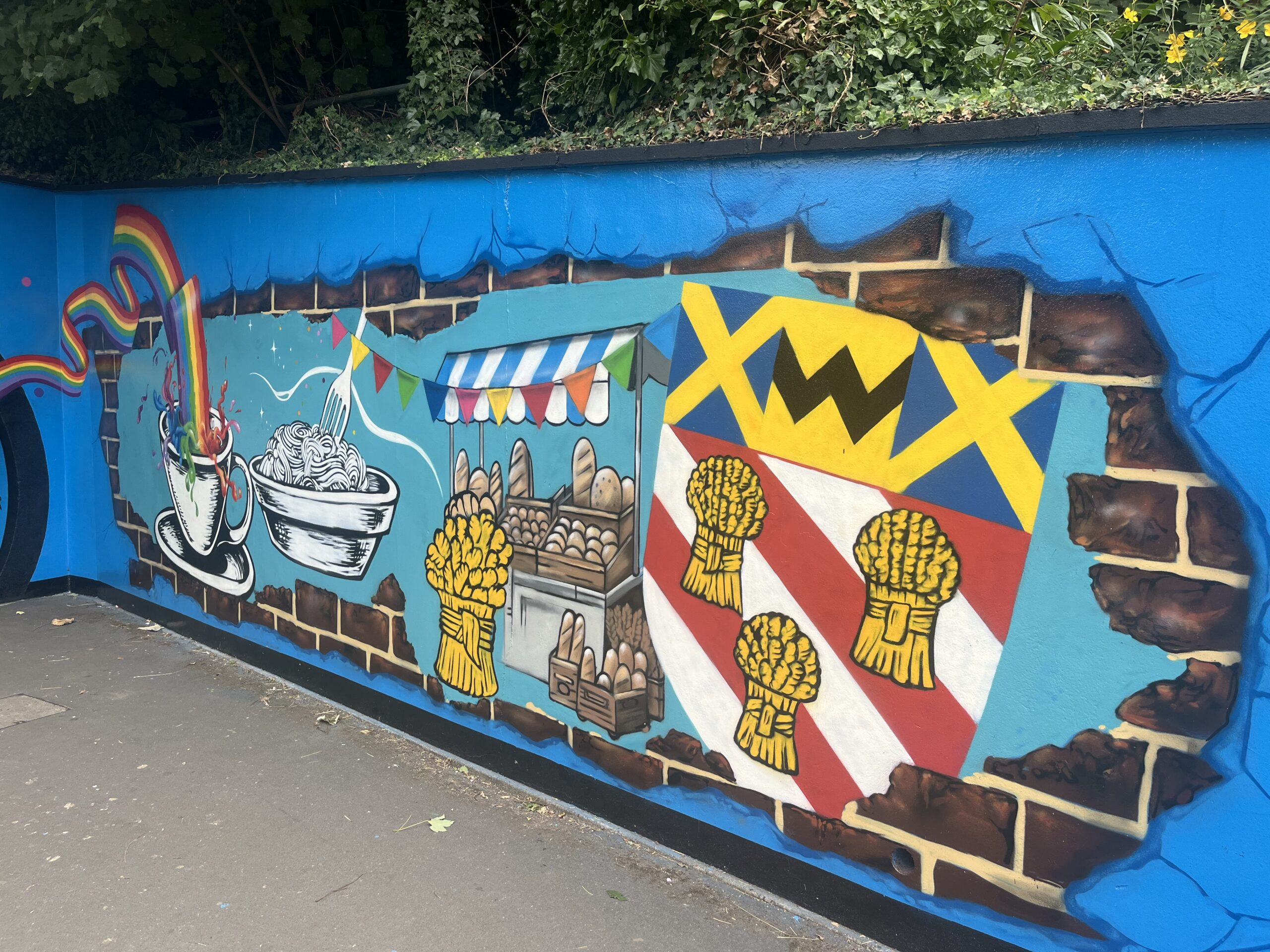 The new mural in Harpenden's Station Road underpass.