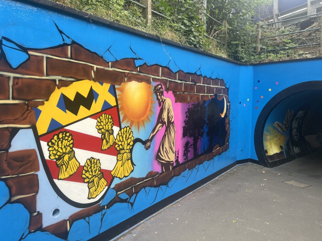 The new mural in Harpenden's Station Road underpass.