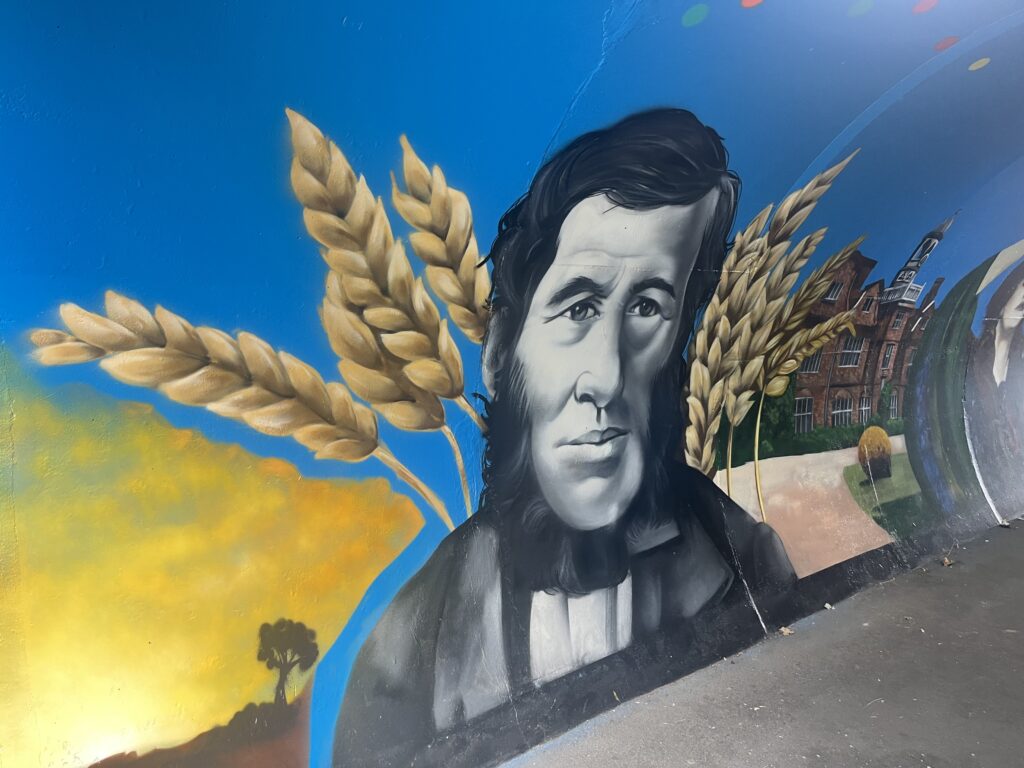 The new mural in Harpenden's Station Road underpass.