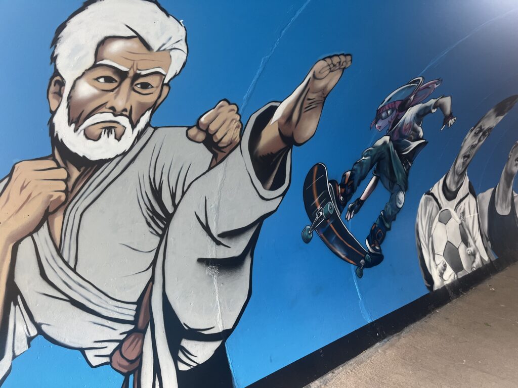 The new mural in Harpenden's Station Road underpass.