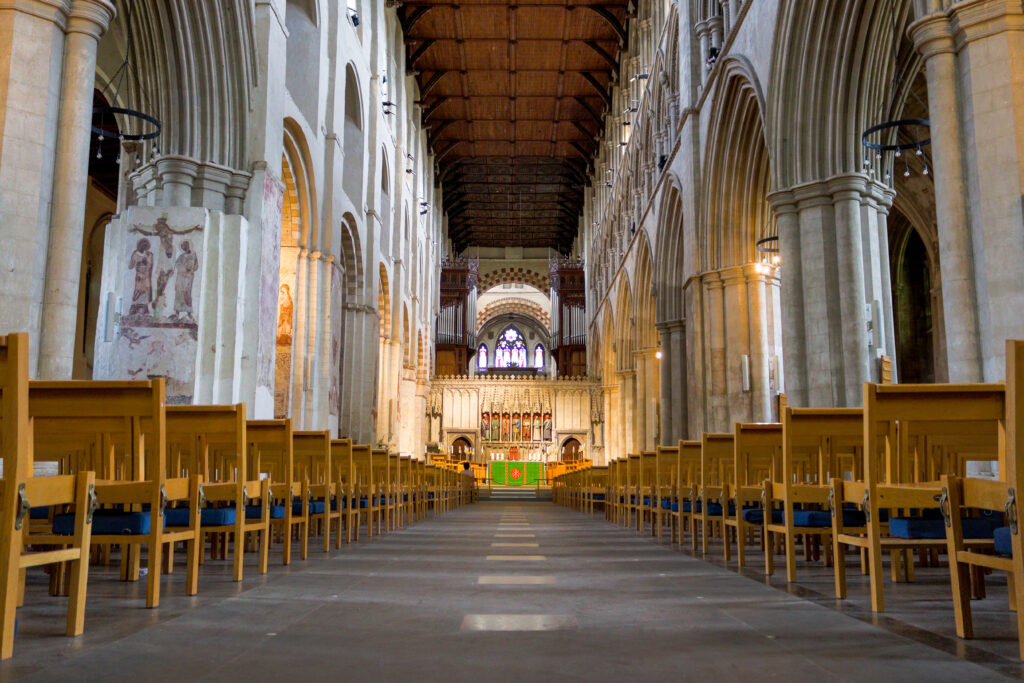 Inside St Albans Cathedral. Photo: Toby Shepheard