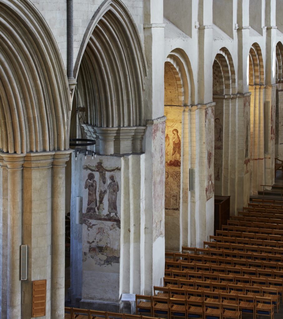 Inside St Albans Cathedral.