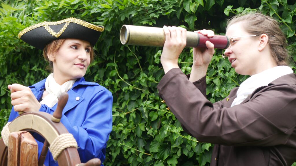 Captain Smollett and Dr Livesey in Shadow Road Productions' Treasure Island.