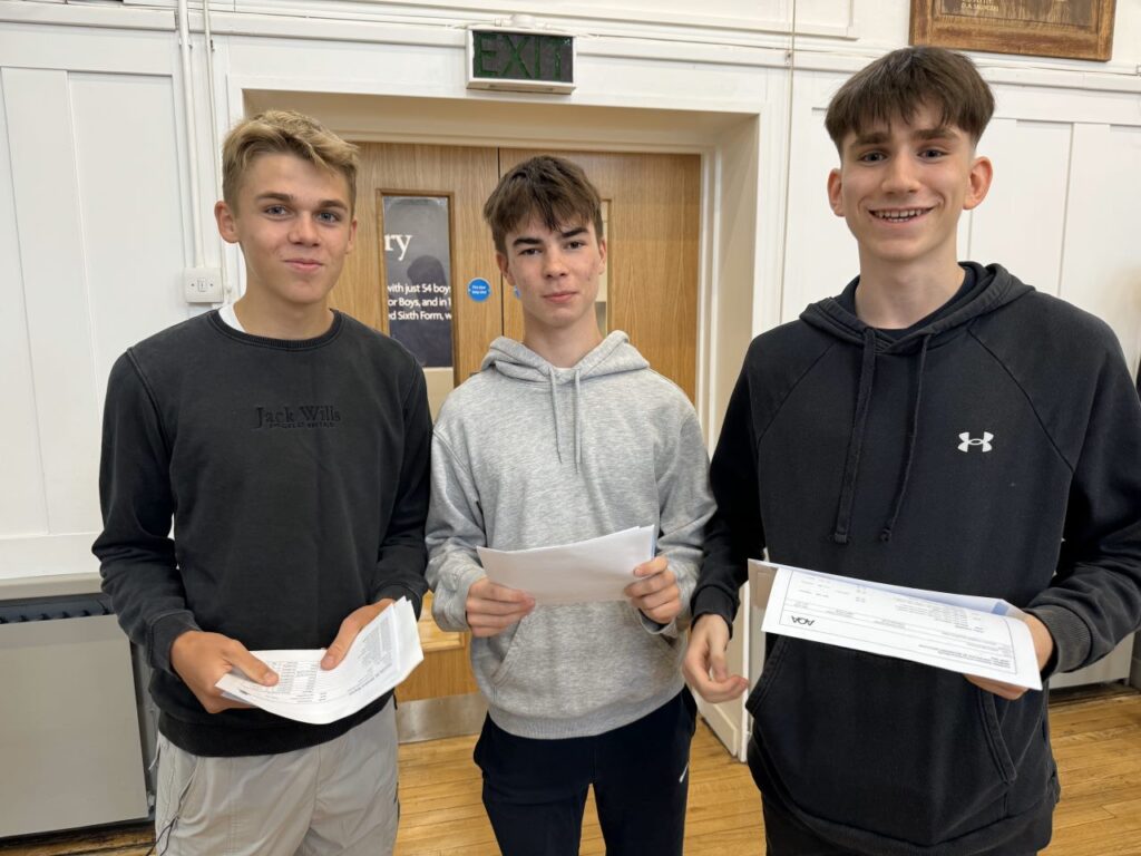 Verulam students receive their GCSE results.