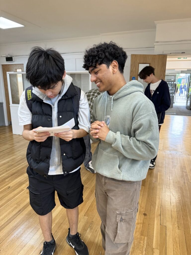 Verulam students receive their GCSE results.