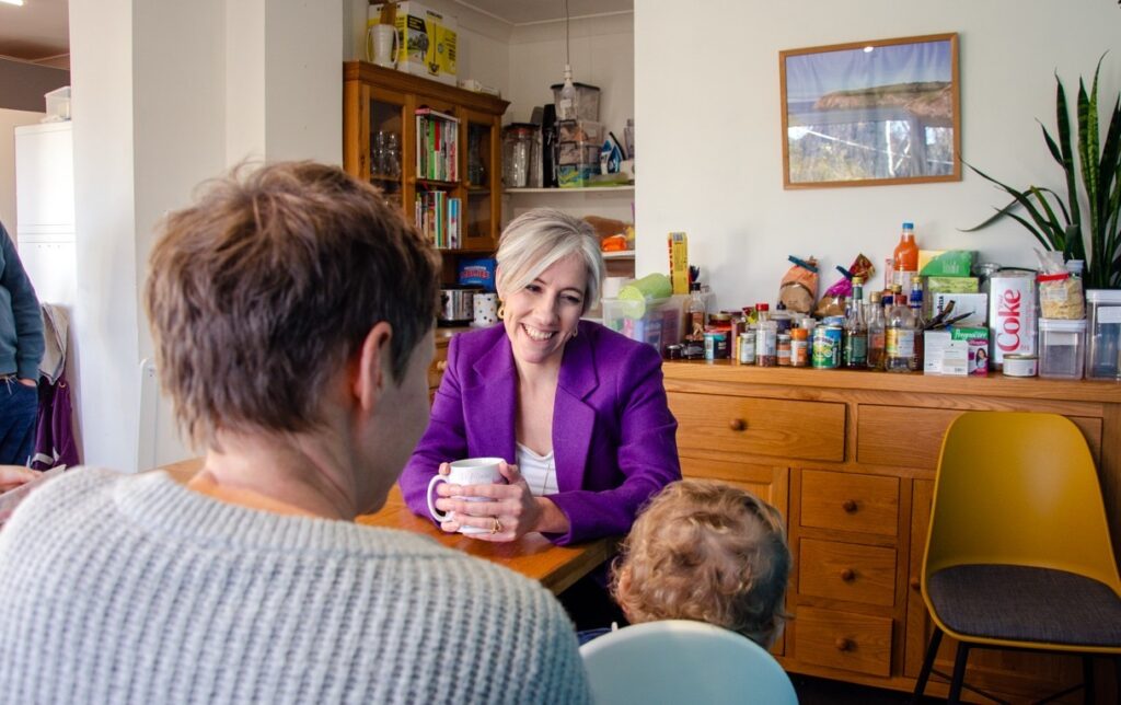 Daisy talks to her constituents.