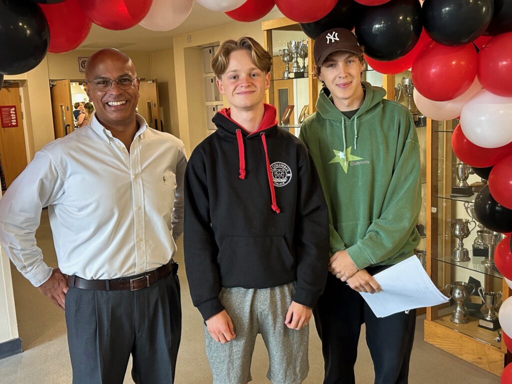 A level results day at St Columba's College.