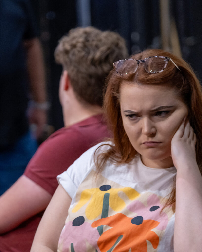 Rehearsals for Hay Fever by the Company of Ten at the Abbey Theatre. Photo: Anne Frizell