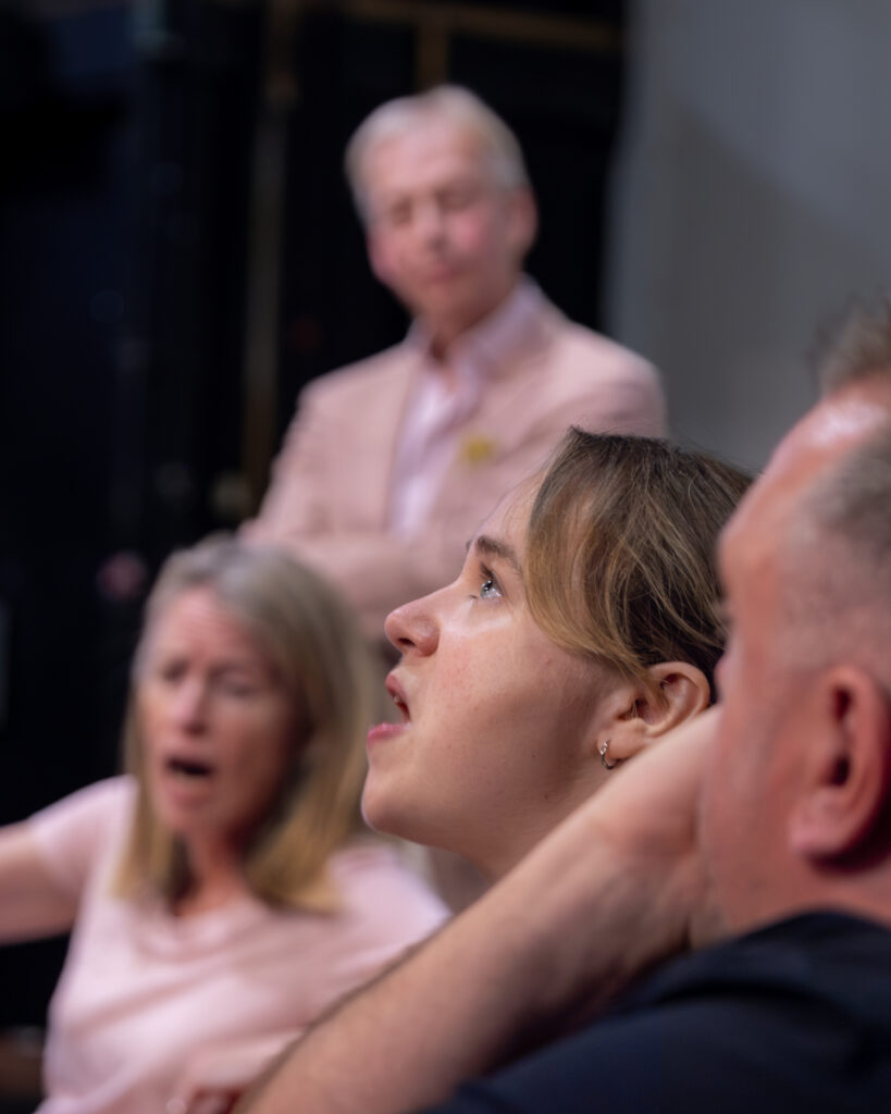 Rehearsals for Hay Fever by the Company of Ten at the Abbey Theatre. Photo: Anne Frizell