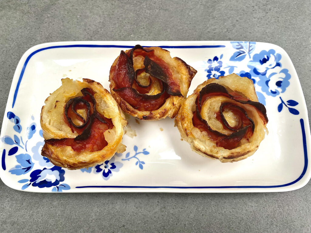 Chorizo and apple roses