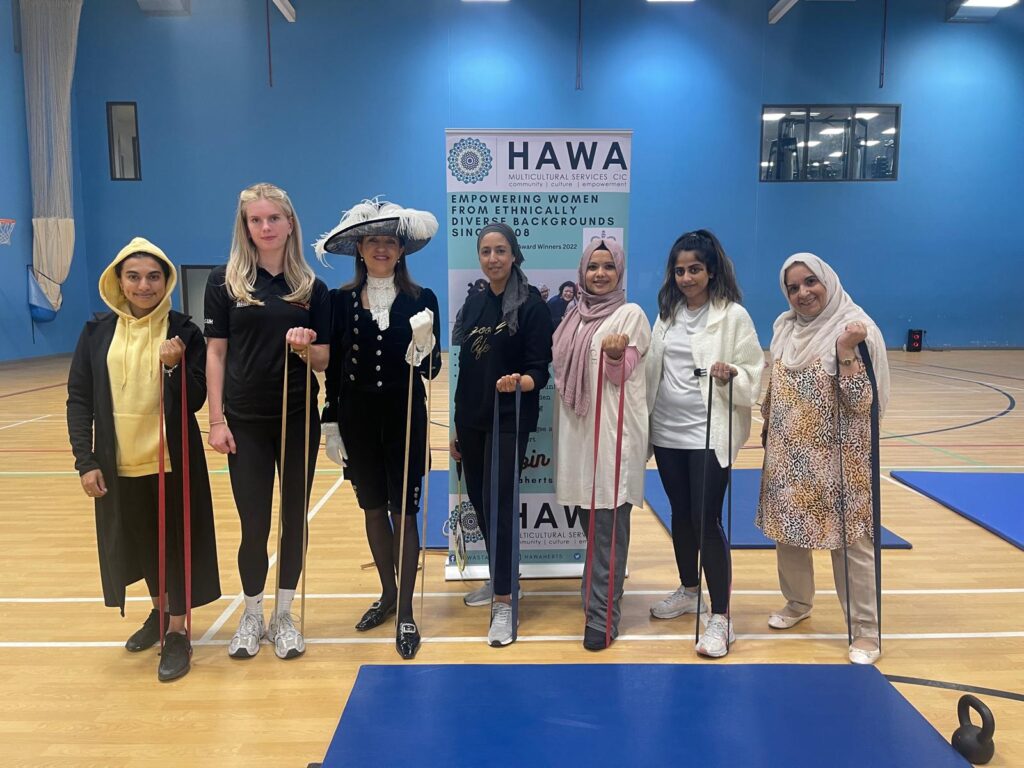 The High Sheriff of Hertfordshire, Annie Brewster, recently visited HAWA Multicultural Services’ women-only gym and fitness centre at Beaumont School.
