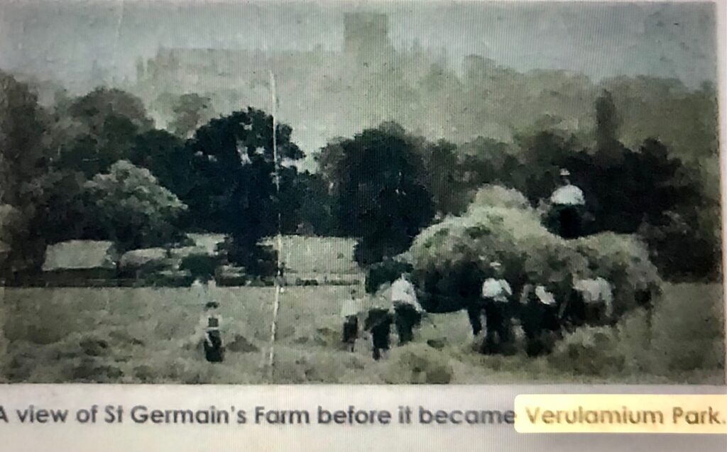 St Germain's Farm before the creation of Verulamium Park.