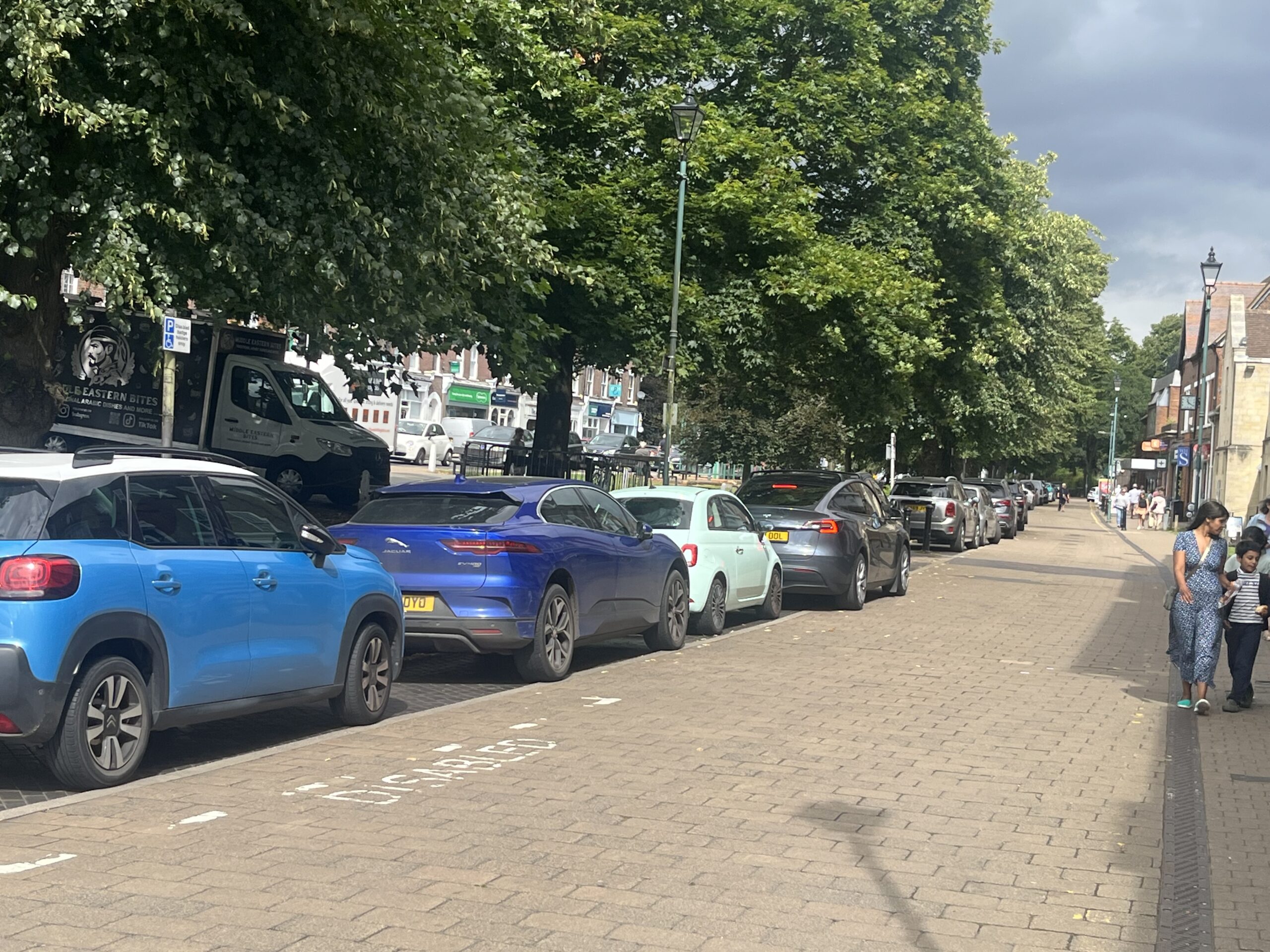 On-street parking in Harpenden town centre.