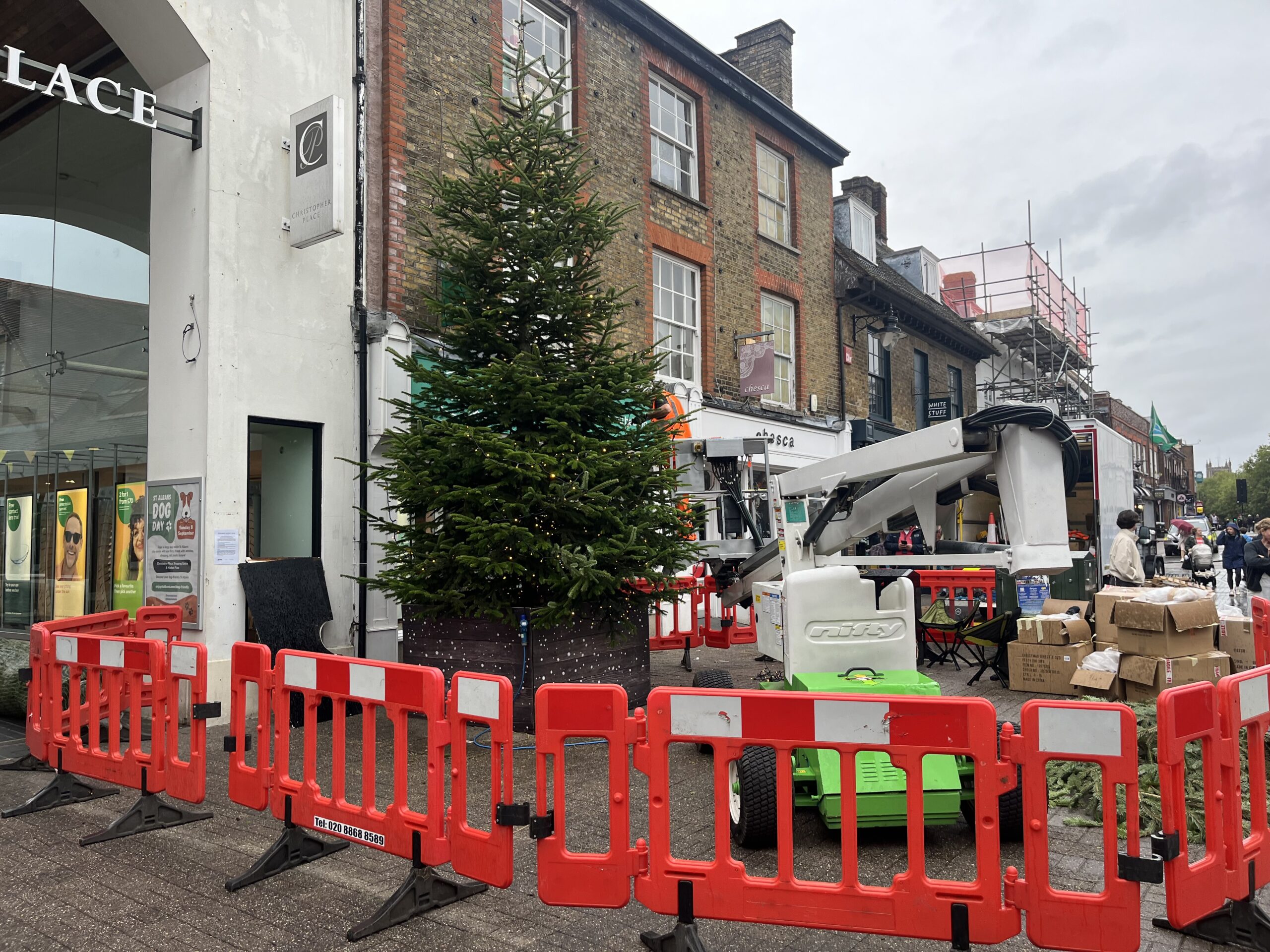 The Christmas tree in Market Place.