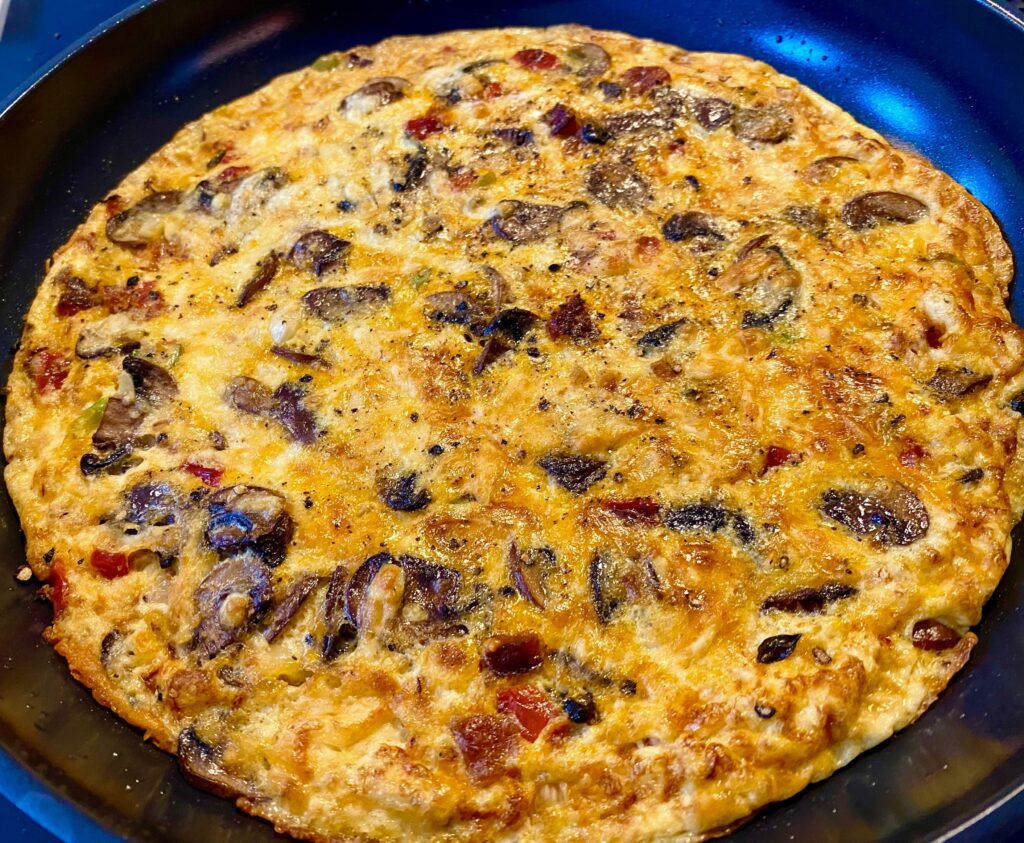 Mushroom and pepper frittata