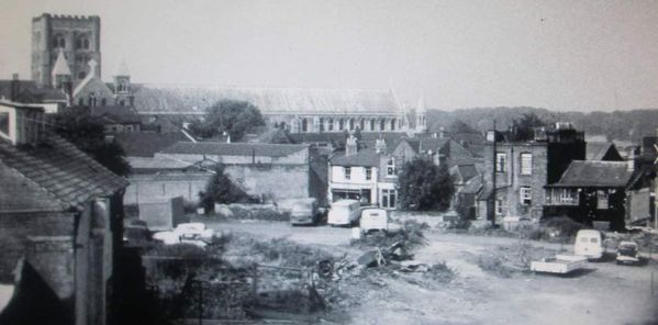 The car park, opposite Beelex.