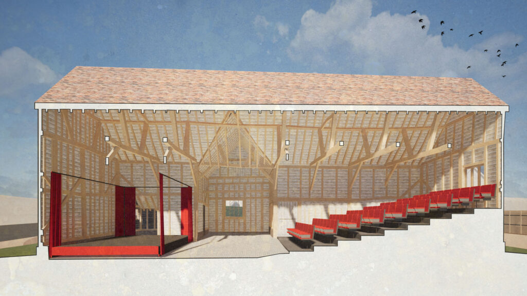 An artist's impression of the new OVO theatre at St Germain's Barn.