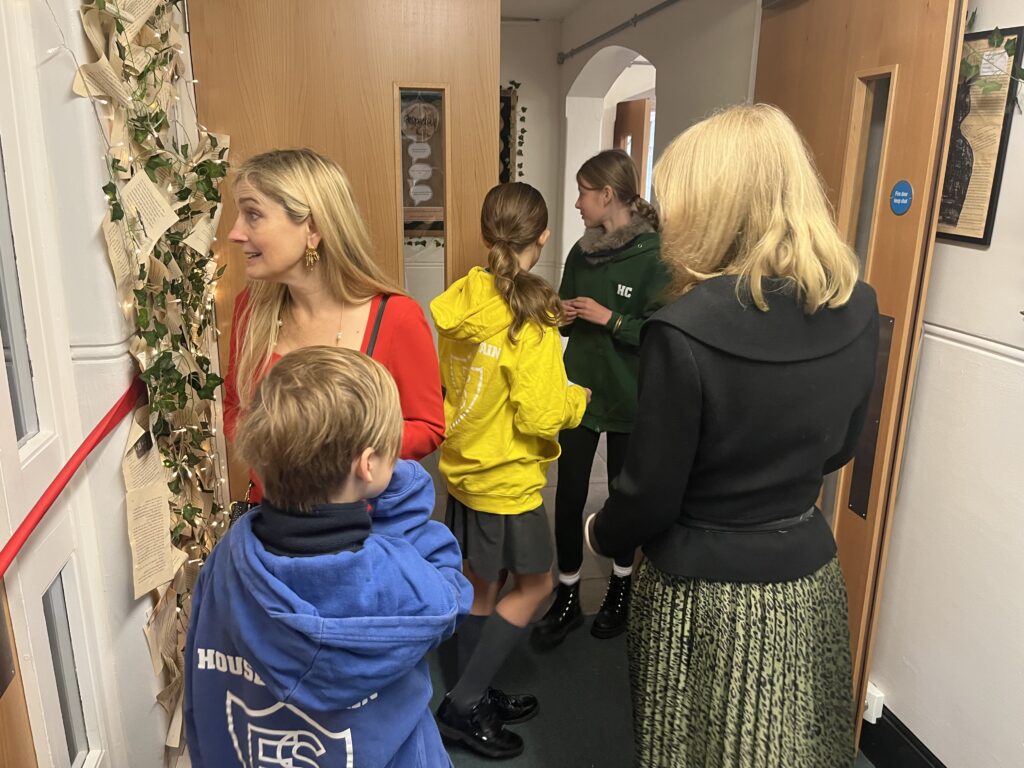 Cressida Cowell visits Fleetville Junior School.