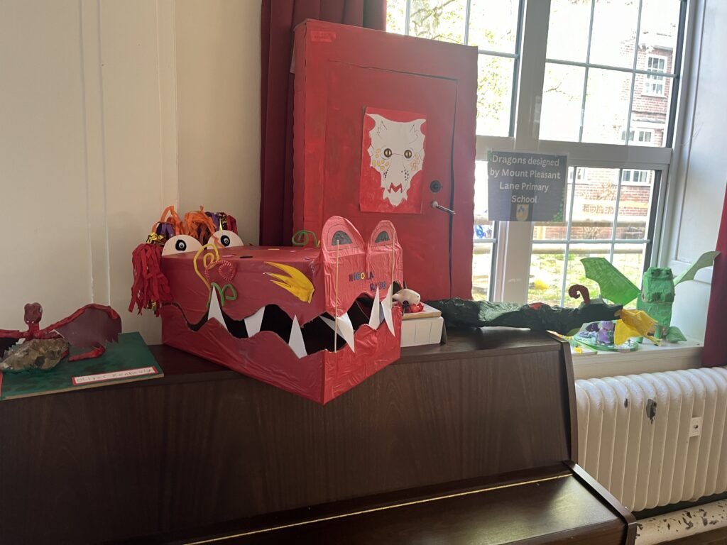 Pupils' dragon designs.