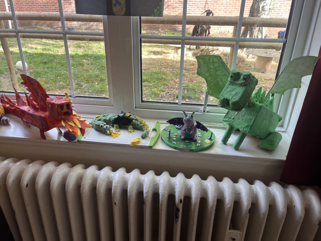 Pupils' dragon designs.