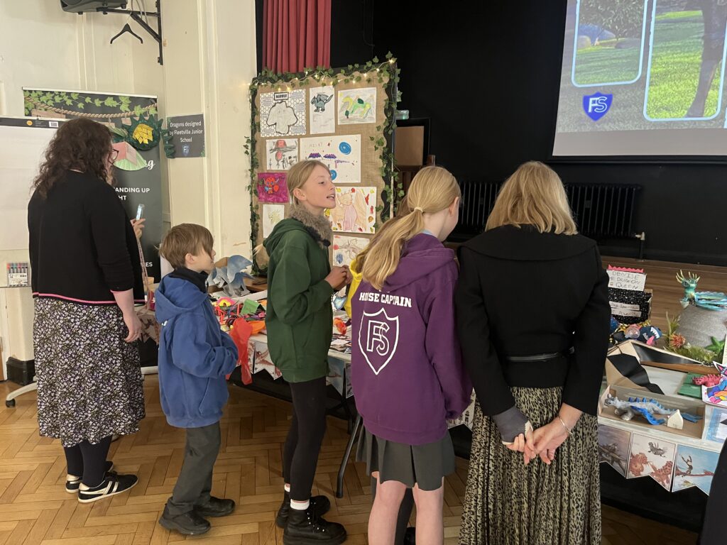 Cressida Cowell visits Fleetville Junior School.