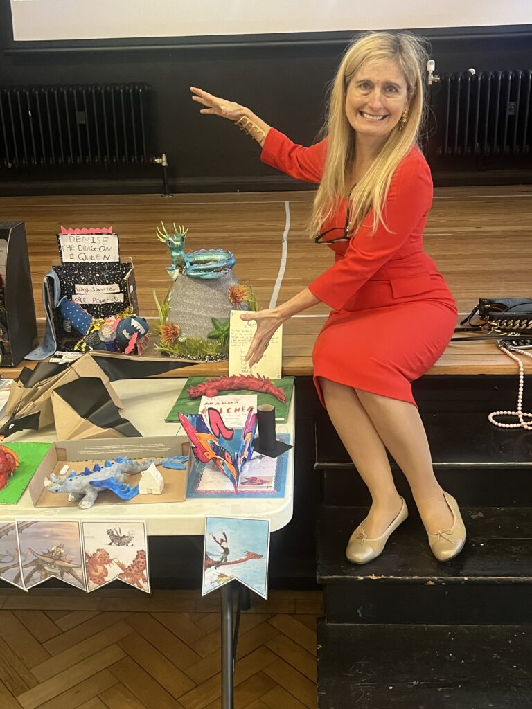 Cressida Cowell visits Fleetville Junior School.