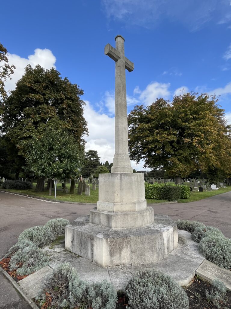 The war memorial at Hatfield Road Cemetery
