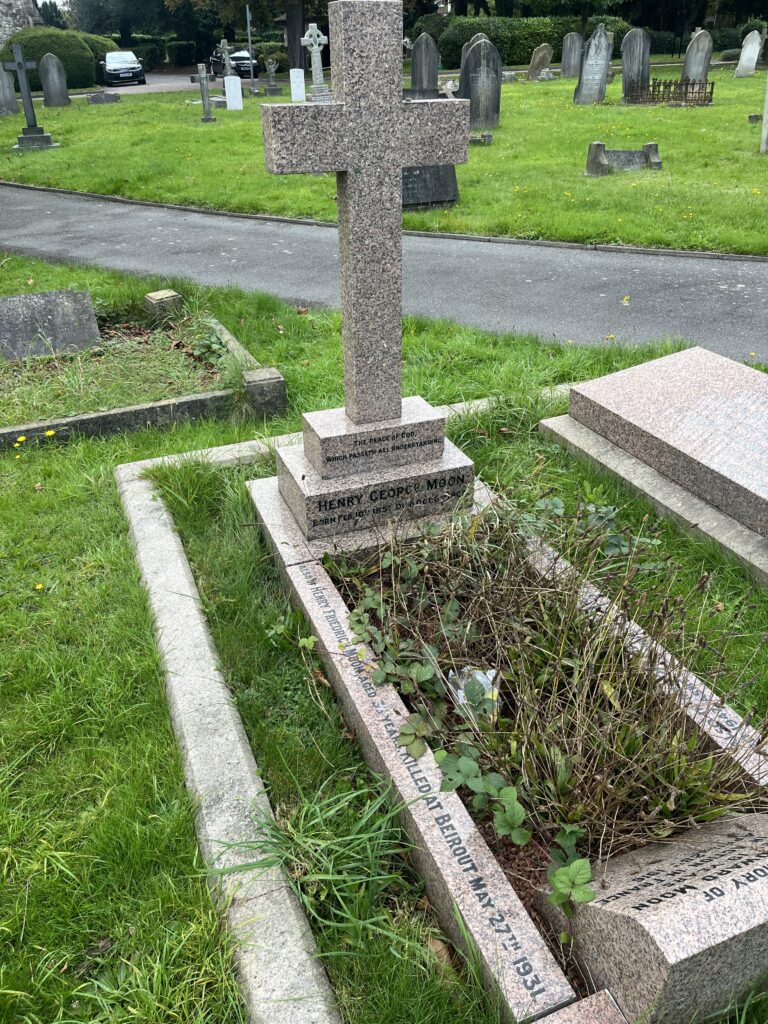 Hatfield Road Cemetery: Henry Moon's grave.