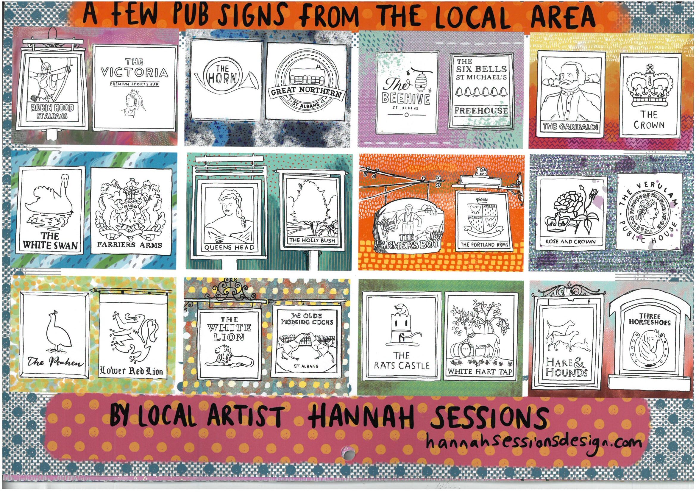 Hannah Sessions' pub signs calendar.