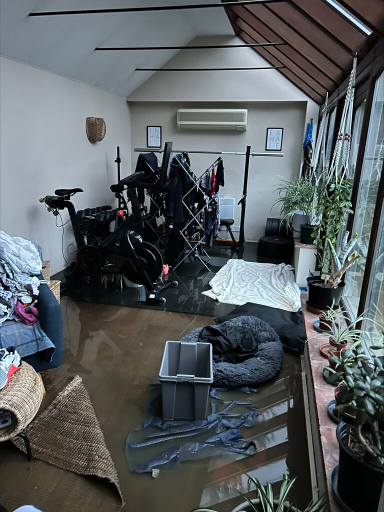 Flooding at the McDermotts' family home.