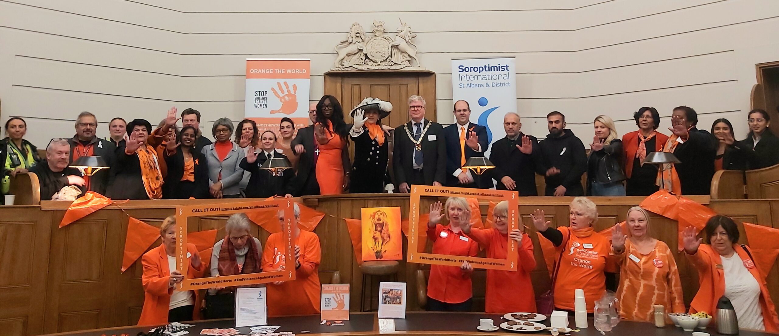 The launch of Orange the World 2024 by St Albans Soroptimists.