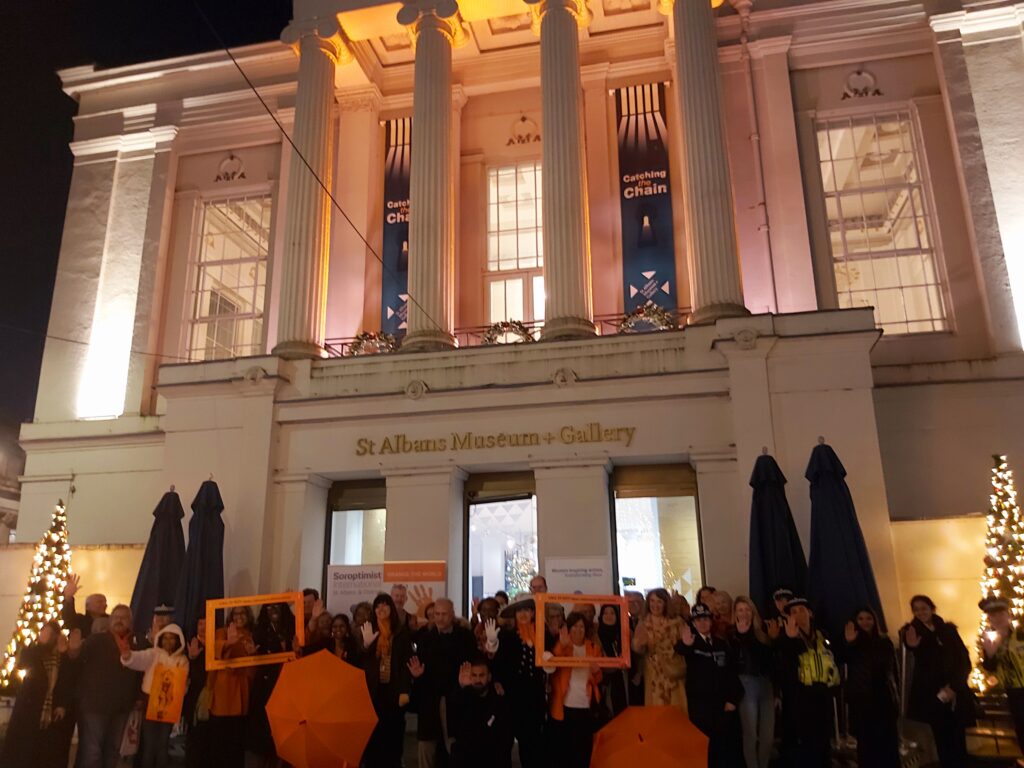 The launch of Orange the World 2024 by St Albans Soroptimists.