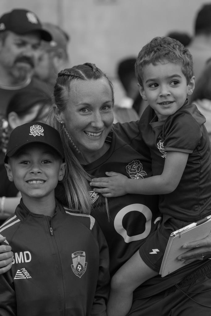 Lou Meadows with her sons.