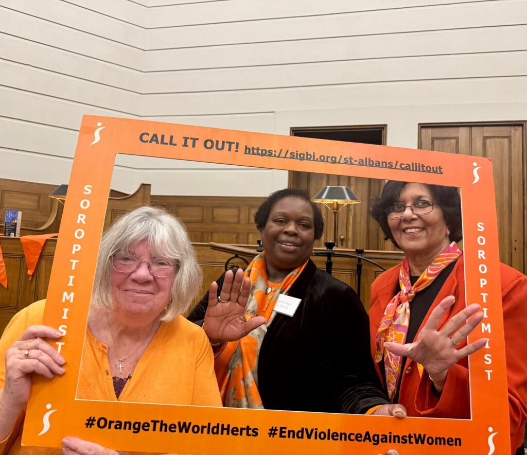 The launch of Orange the World 2024 by St Albans Soroptimists.
