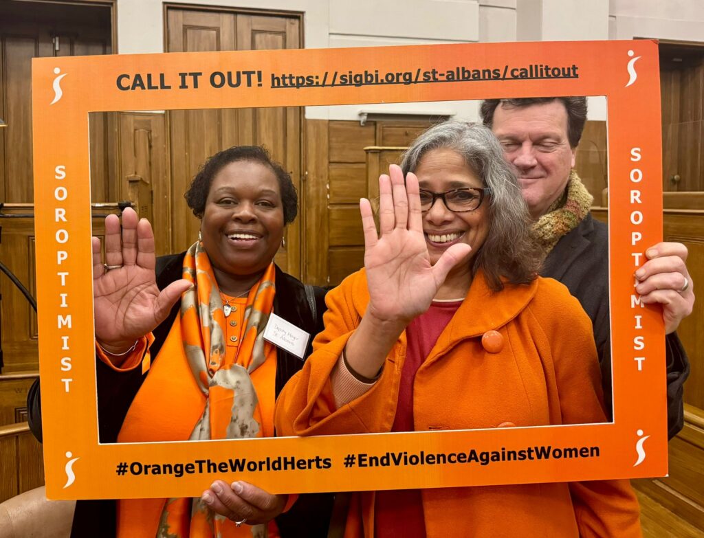 The launch of Orange the World 2024 by St Albans Soroptimists.