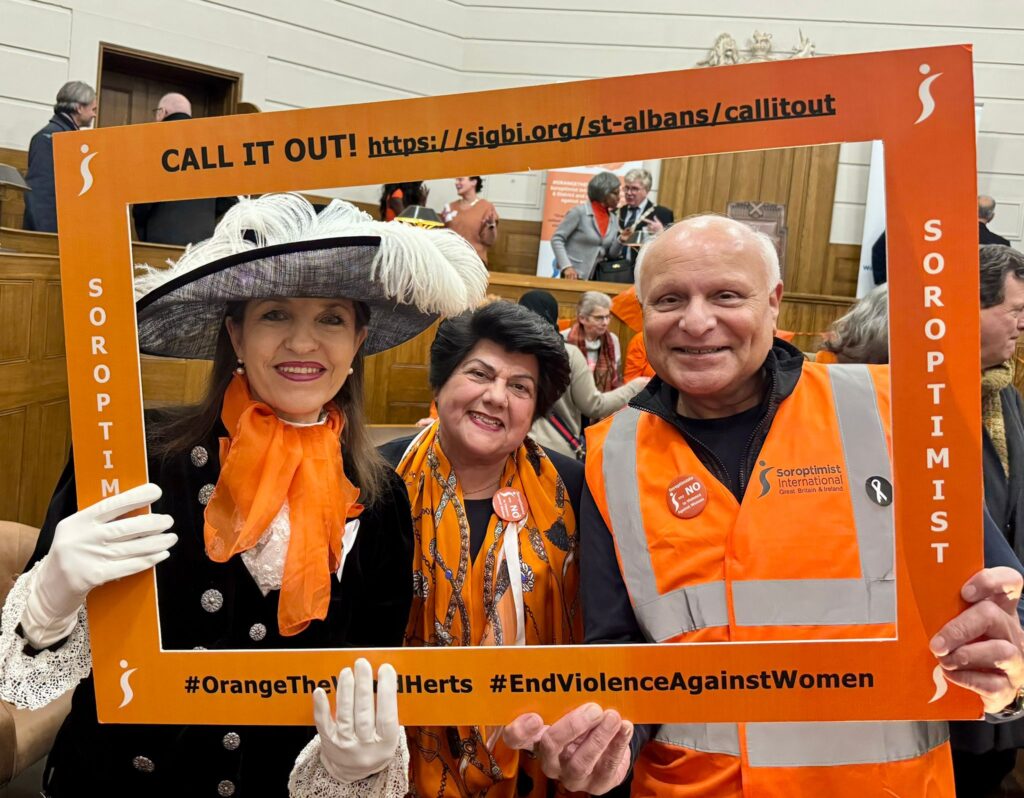 The launch of Orange the World 2024 by St Albans Soroptimists.
