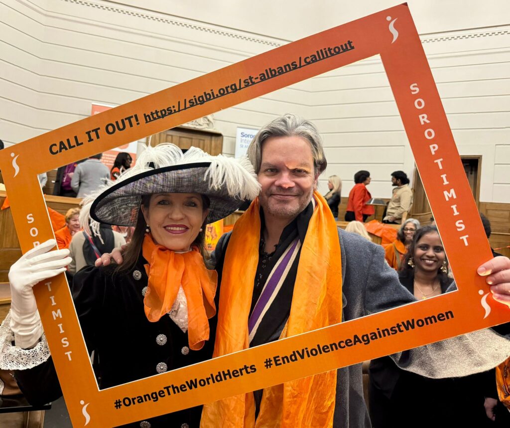 The launch of Orange the World 2024 by St Albans Soroptimists.