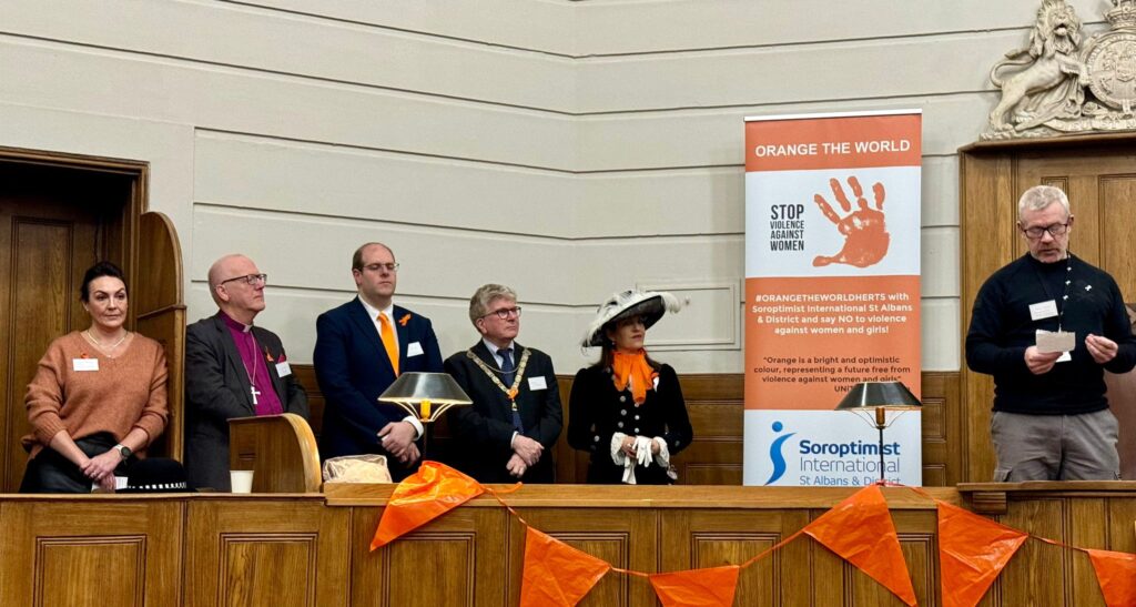 The launch of Orange the World 2024 by St Albans Soroptimists.