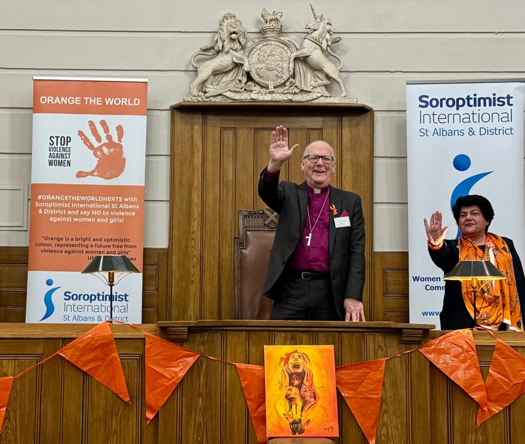 The launch of Orange the World 2024 by St Albans Soroptimists.
