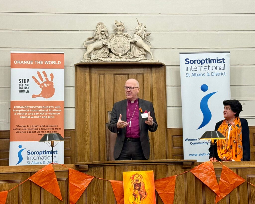 The launch of Orange the World 2024 by St Albans Soroptimists.