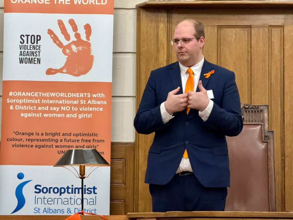 The launch of Orange the World 2024 by St Albans Soroptimists.
