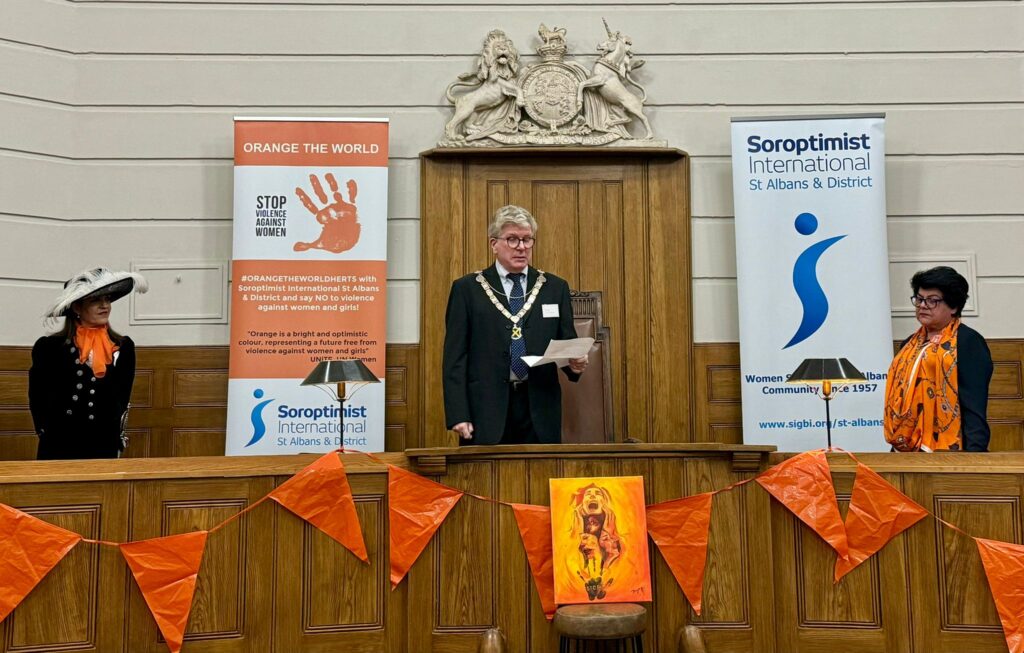 The launch of Orange the World 2024 by St Albans Soroptimists.